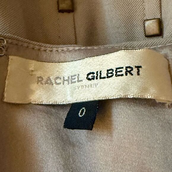 Rachel Gilbert Collared Strapless Dress with Square Studs. Mushroom. Size 0. - Picture 11 of 11